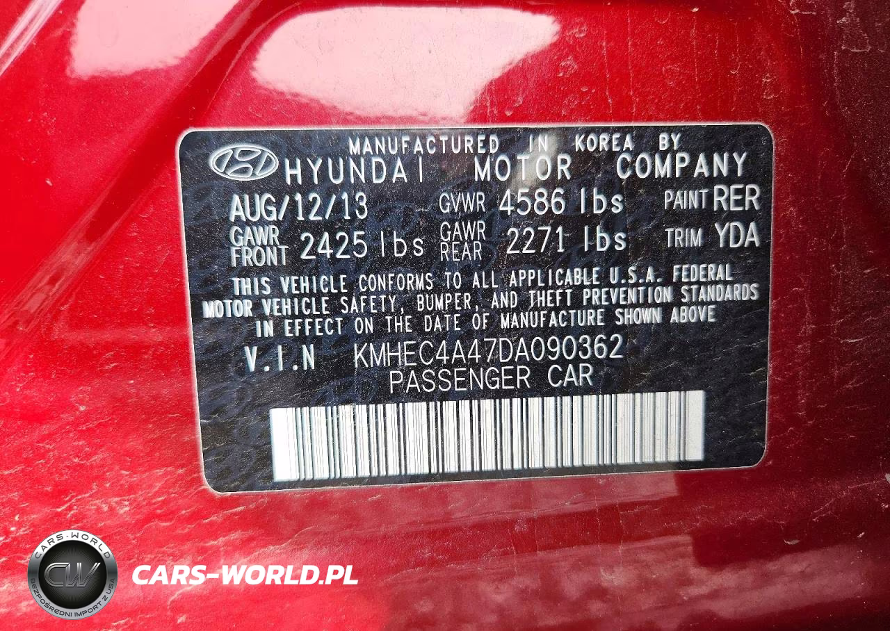 2013 Hyundai Sonata VIN:KMHEC4A47DA090362 - 12