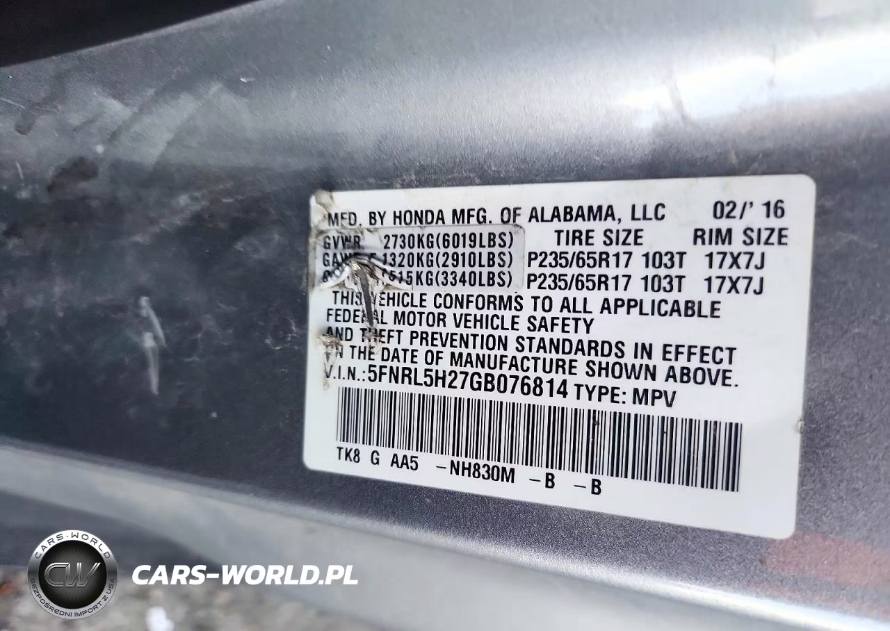 2016 Honda Odyssey Lx VIN:5FNRL5H27GB076814 - 13