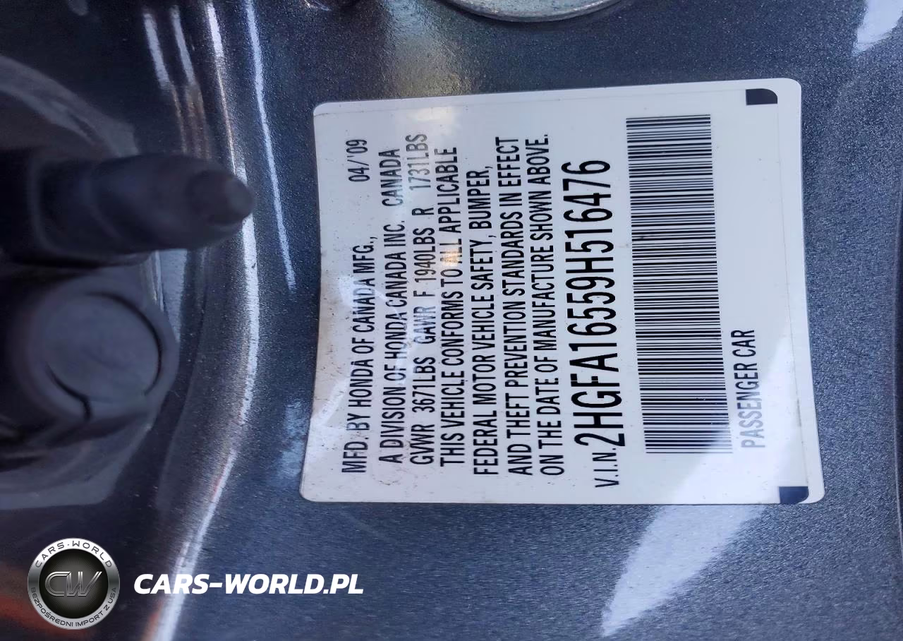 2009 Honda Civic VIN:2HGFA16559H516476 - 13