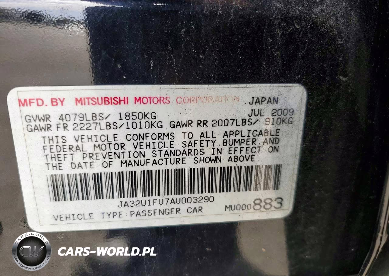 2010 Mitsubishi Lancer De VIN:JA32U1FU7AU003290 - 12