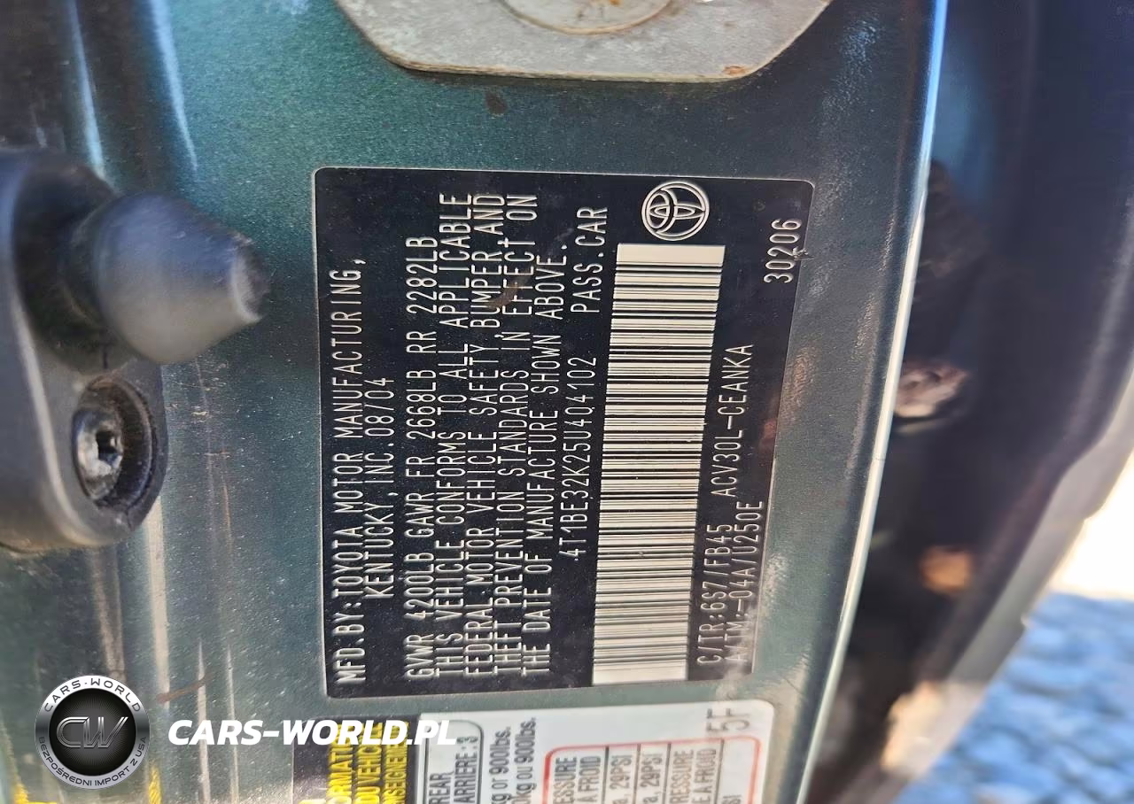 2005 Toyota Camry Le VIN:4T1BE32K25U404102 - 12