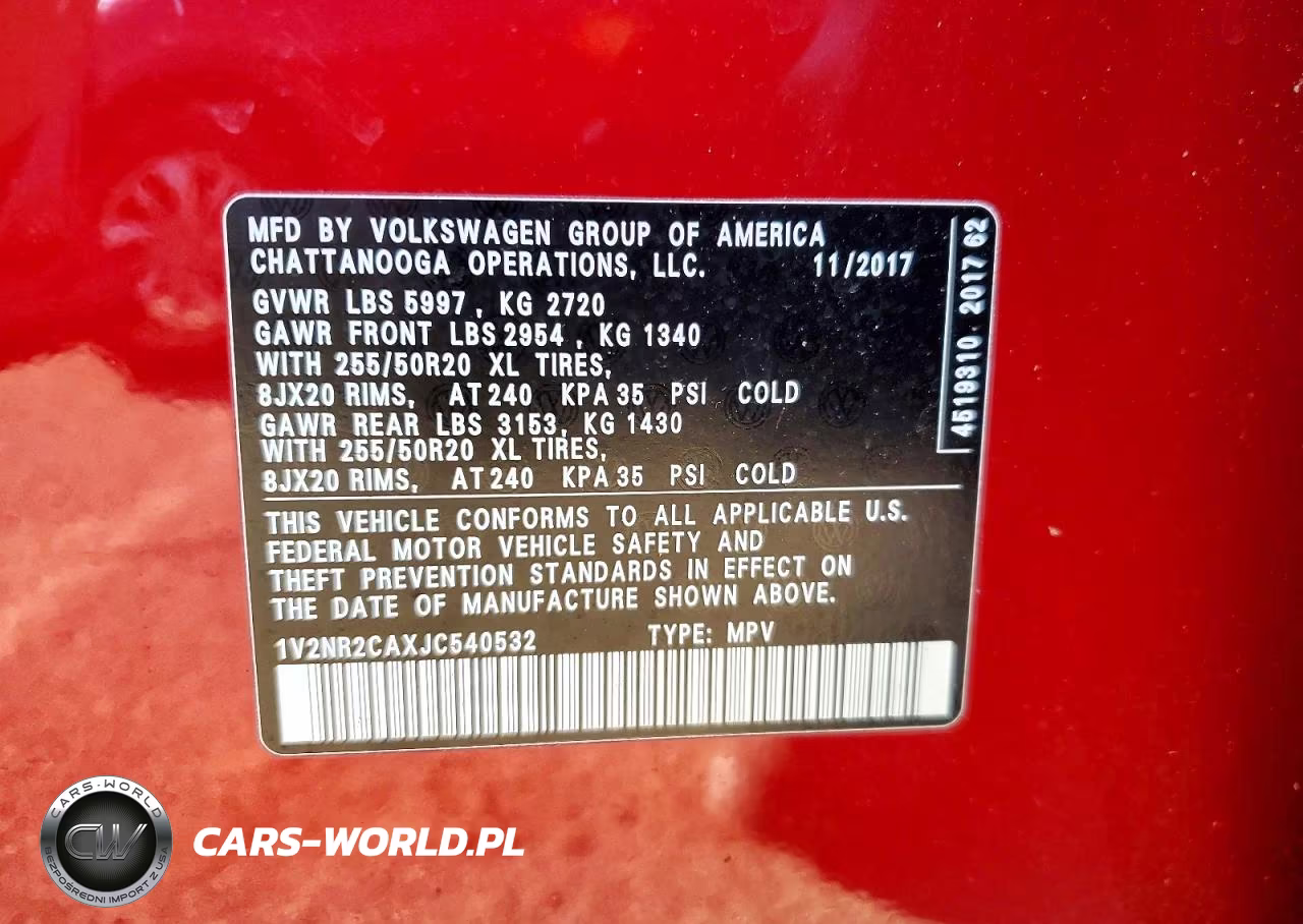 2018 Volkswagen Atlas Sel Premium VIN:1V2NR2CAXJC540532 - 14