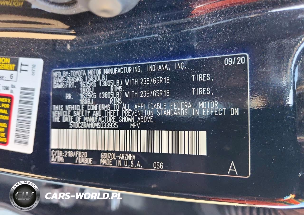 2021 Toyota Highlander L VIN:5TDCZRAH0MS033935 - 13