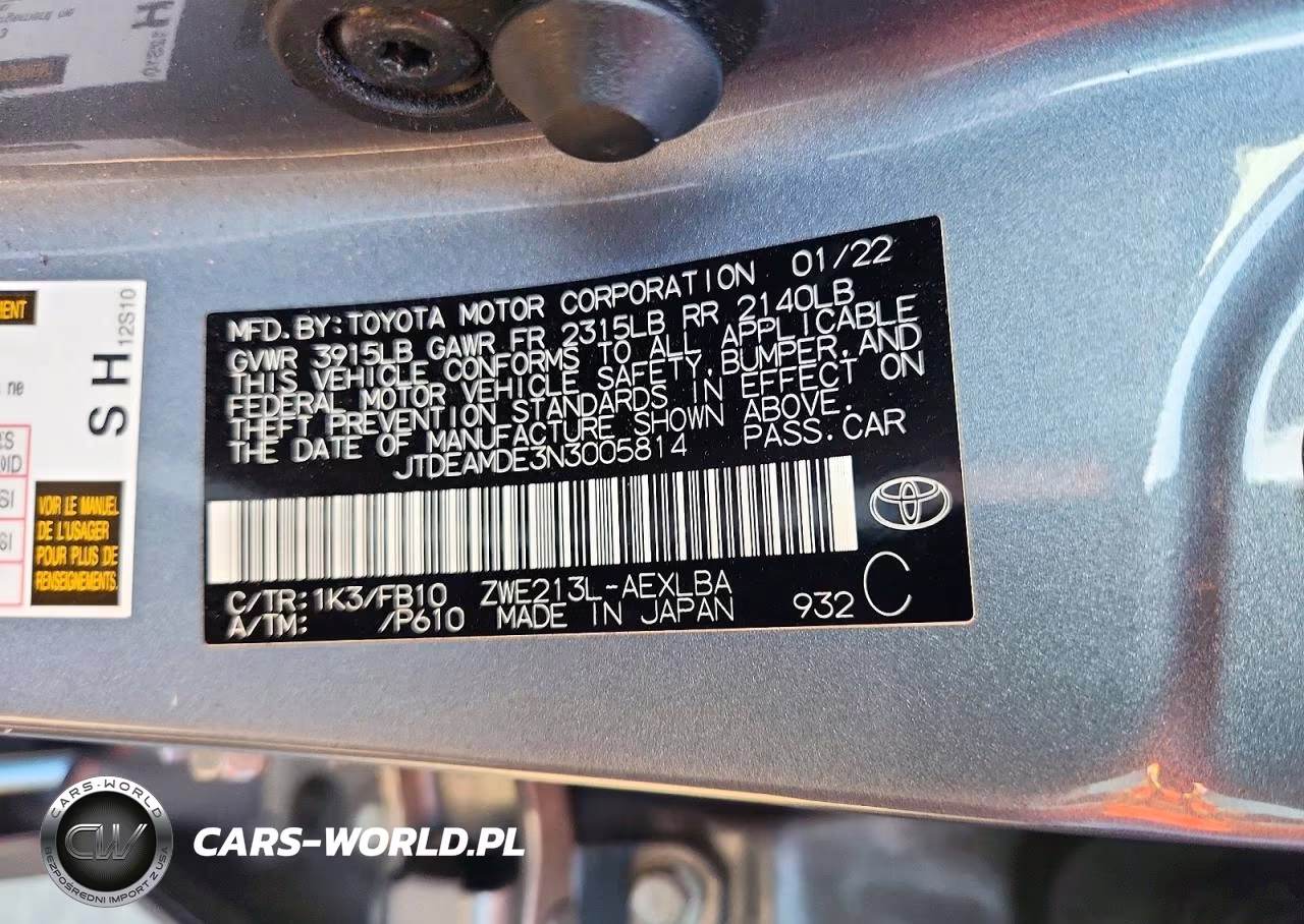 2022 Toyota Corolla Hybrid Le VIN:JTDEAMDE3N3005814 - 12