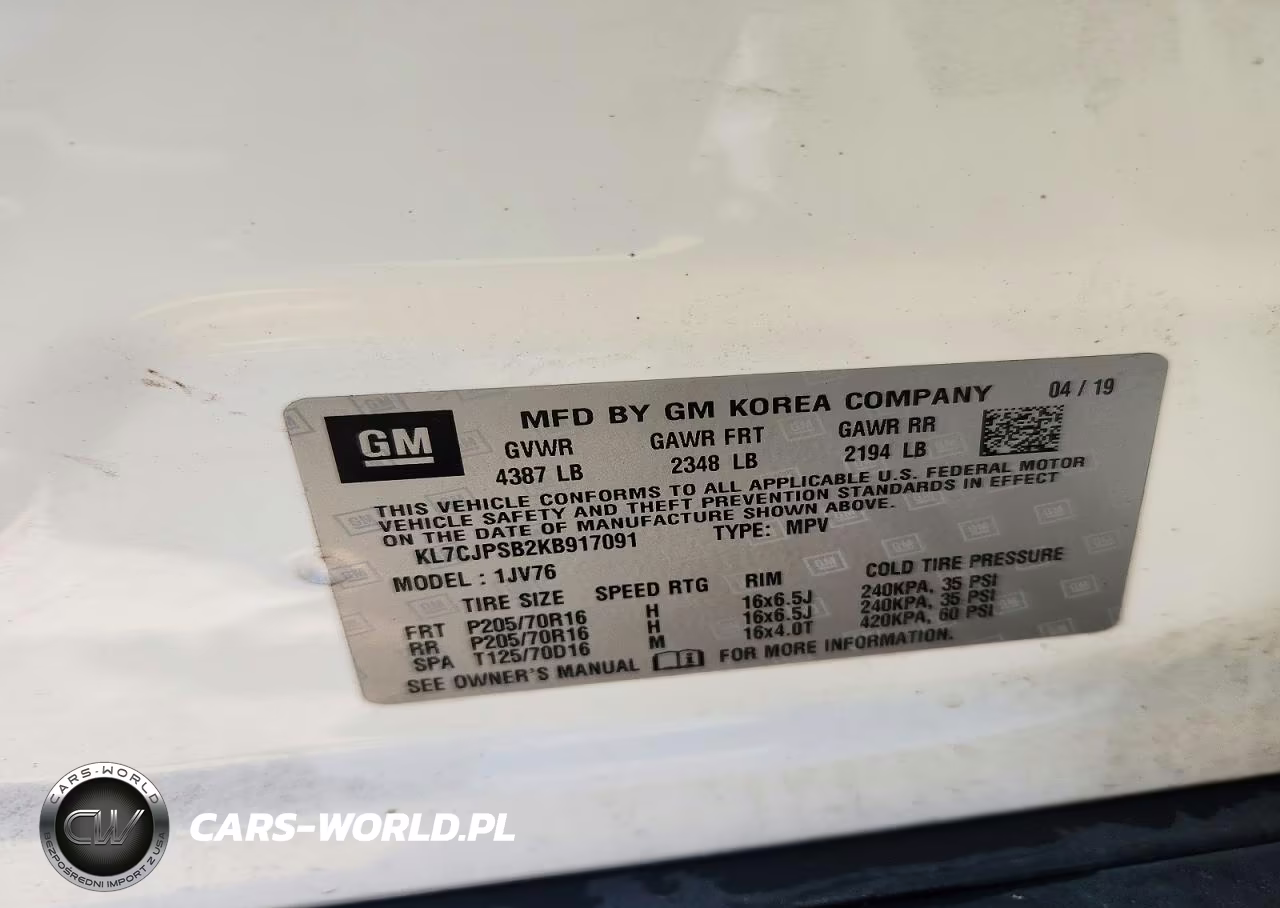2019 Chevrolet Trax 1Lt VIN:KL7CJPSB2KB917091 - 13