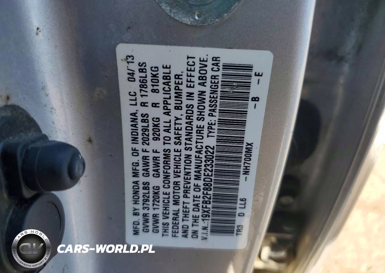 2013 Honda Civic Ex VIN:19XFB2F88DE233022 - 13