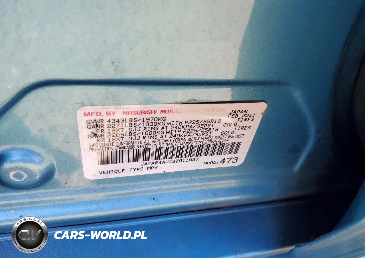 2011 Mitsubishi Outlander Sport Se VIN:JA4AR4AU4BZ011837 - 12