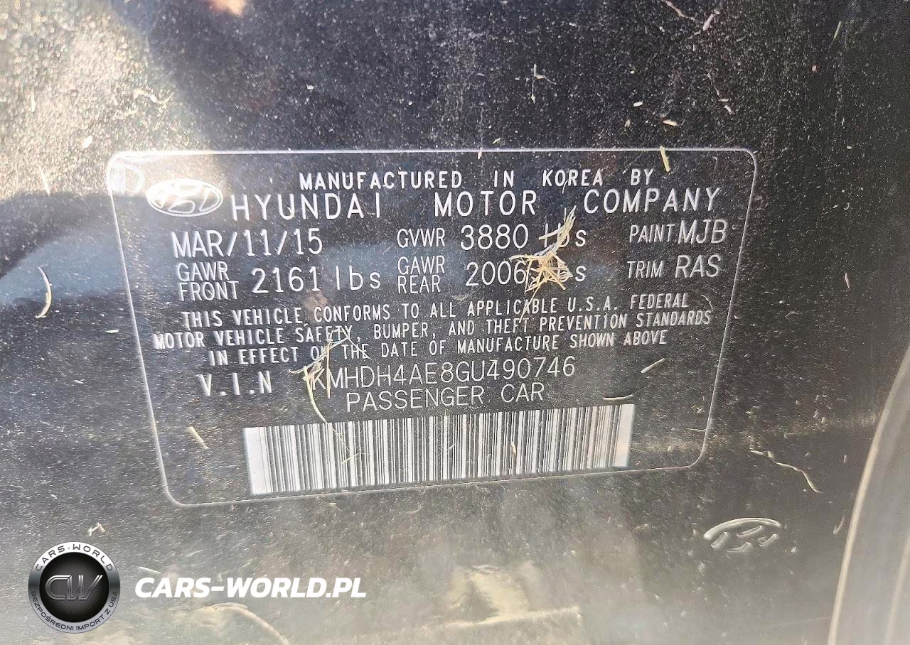 2016 Hyundai Elantra Se VIN:KMHDH4AE8GU490746 - 12