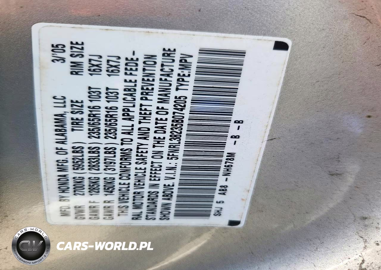 2005 Honda Odyssey Lx VIN:5FNRL38235B074205 - 13
