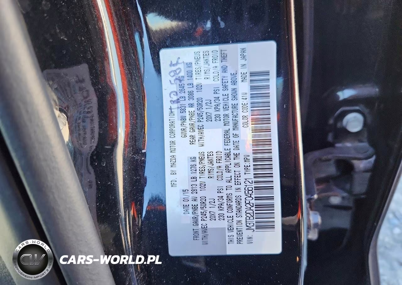 2015 Mazda Cx-9 Grand Touring VIN:JM3TB2DA2F0456121 - 13