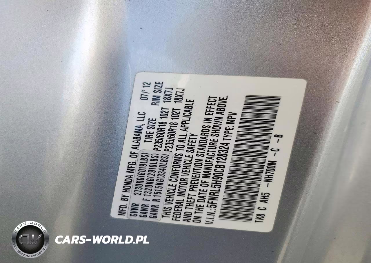 2012 Honda Odyssey Touring VIN:5FNRL5H90CB128324 - 13