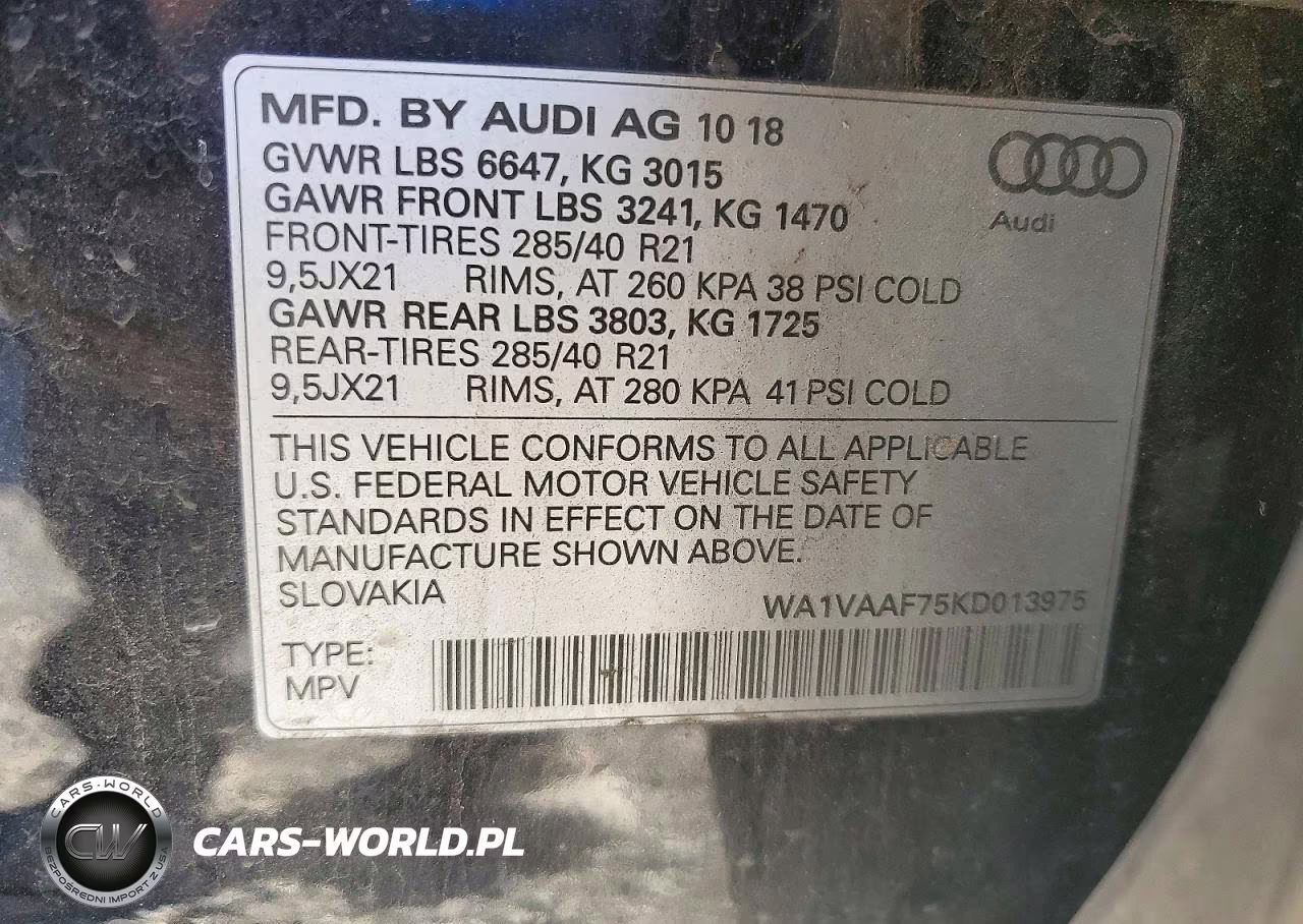 2019 Audi Q7 Prestige VIN:WA1VAAF75KD013975 - 14