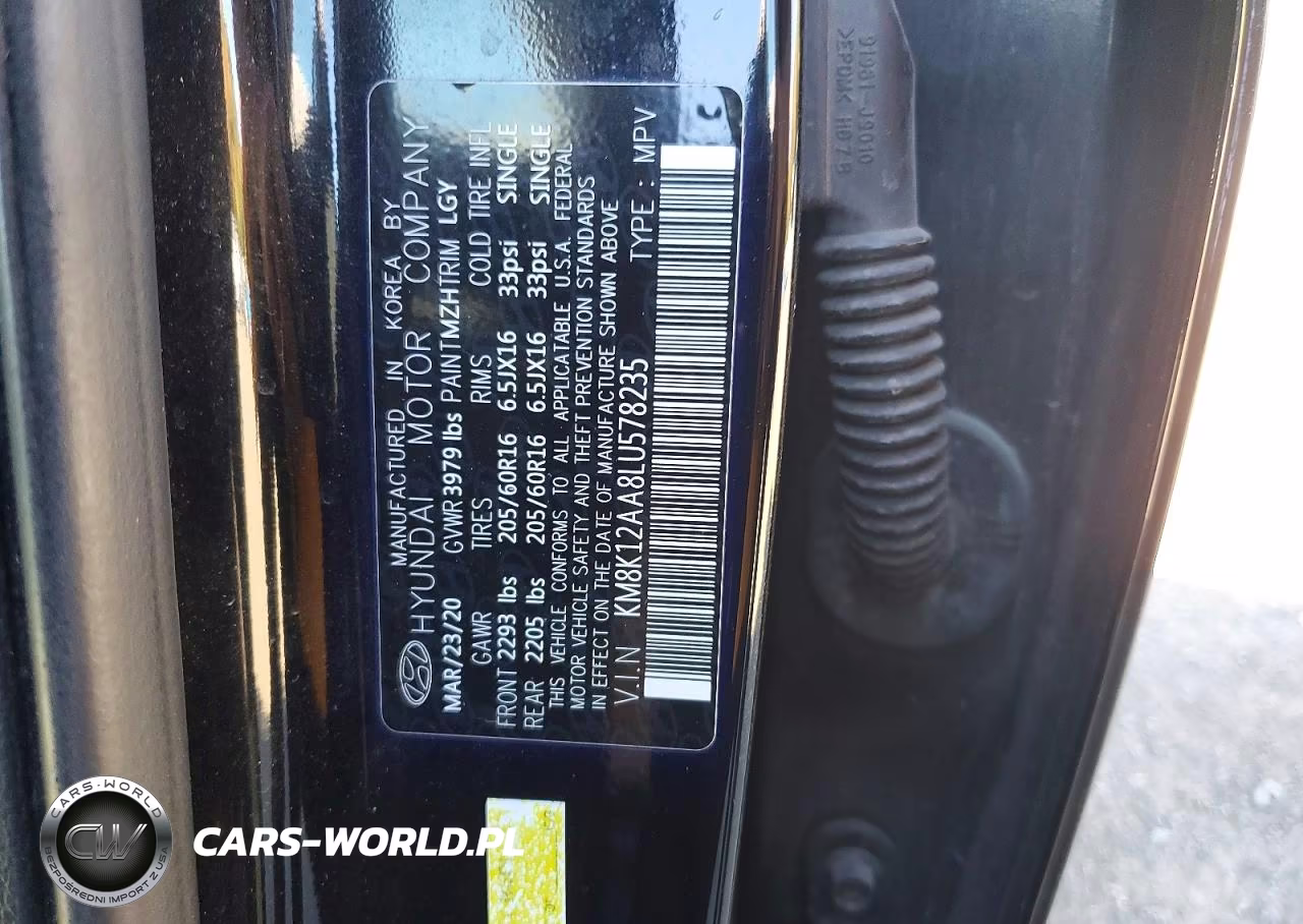 2020 Hyundai Kona Se VIN:KM8K12AA8LU578235 - 13