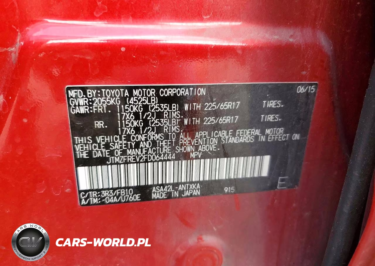 2015 Toyota Rav4 Le VIN:JTMZFREV2FD064444 - 12