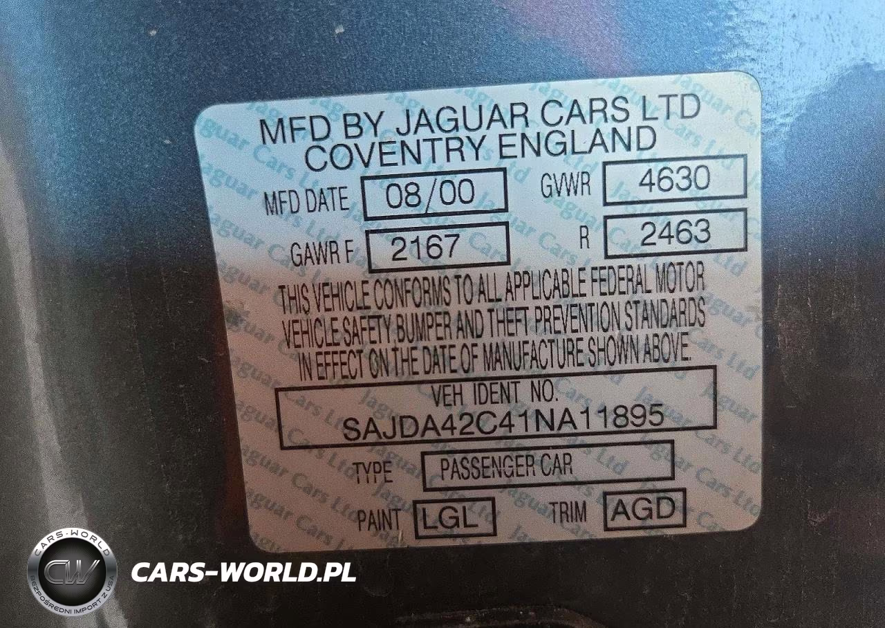 2001 Jaguar Xk8 VIN:SAJDA42C41NA11895 - 12