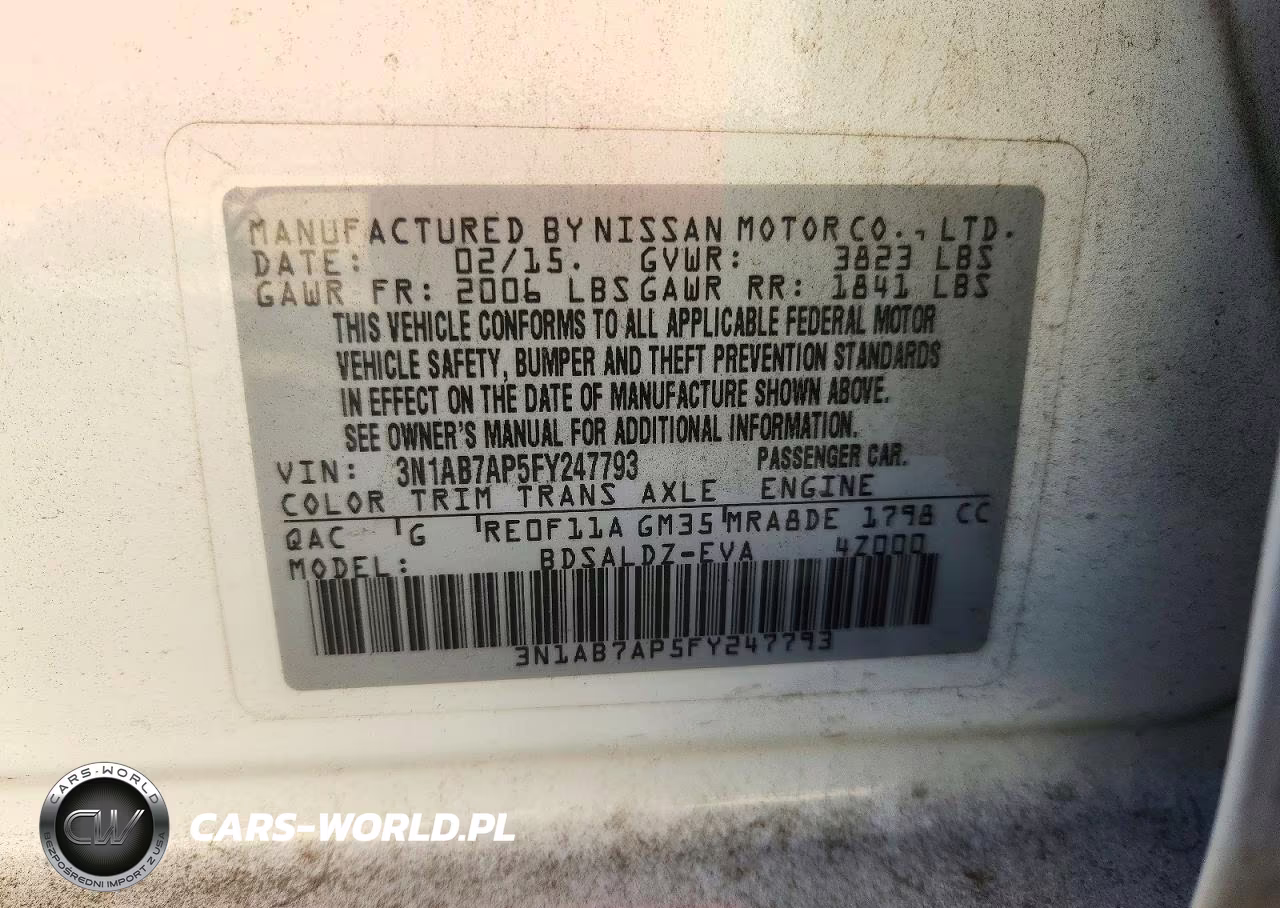 2015 Nissan Sentra Sv VIN:3N1AB7AP5FY247793 - 12