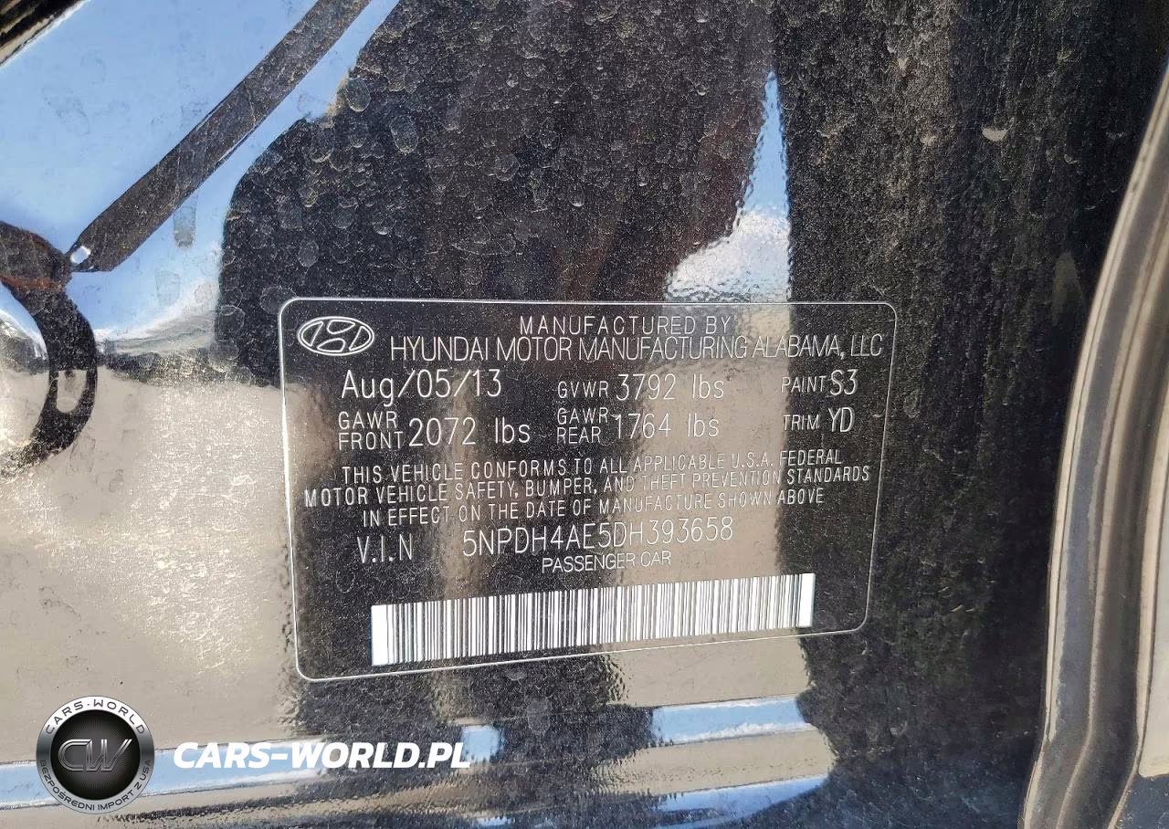2013 Hyundai Elantra Gls VIN:5NPDH4AE5DH393658 - 12