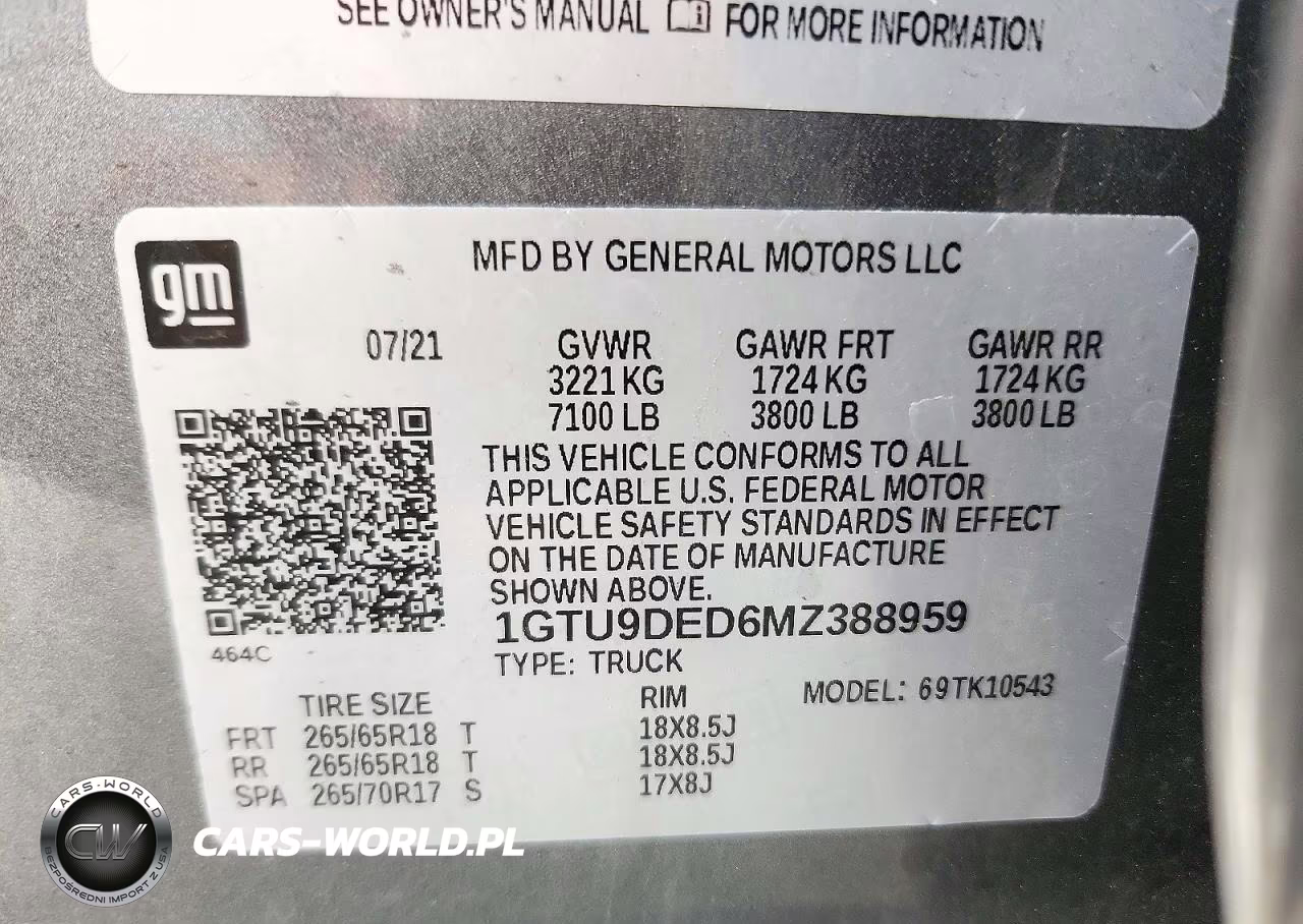 2021 GMC Sierra K1500 Slt VIN:1GTU9DED6MZ388959 - 12