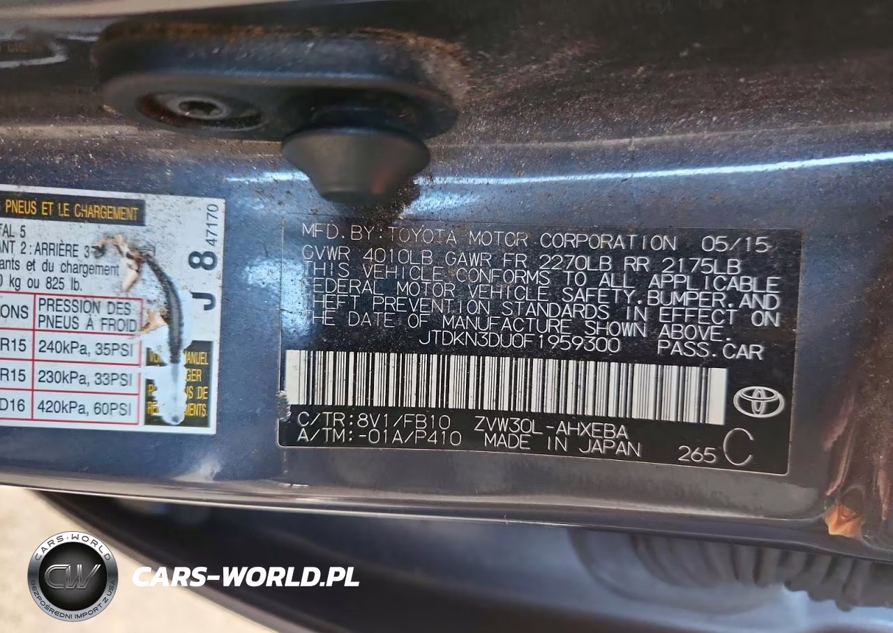 2015 Toyota Prius Two VIN:JTDKN3DU0F1959300 - 12