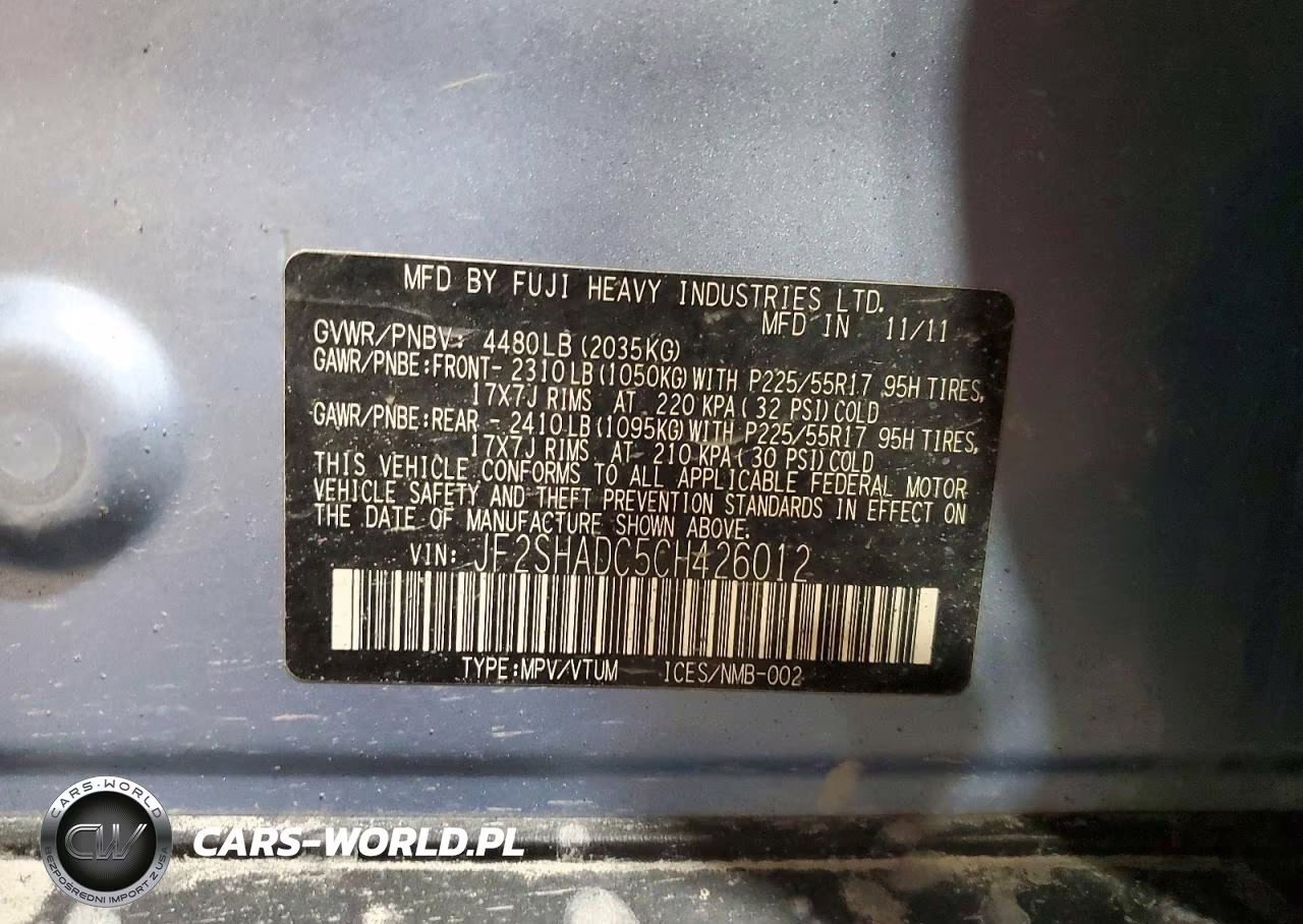 2012 Subaru Forester 2.5X Premium VIN:JF2SHADC5CH426012 - 13