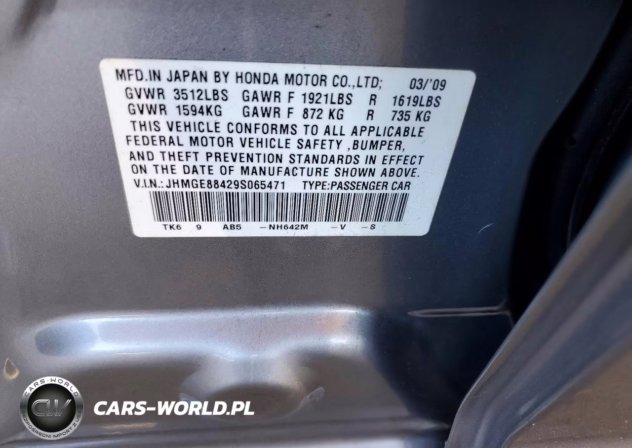 2009 Honda Fit Sport VIN:JHMGE88429S065471 - 12