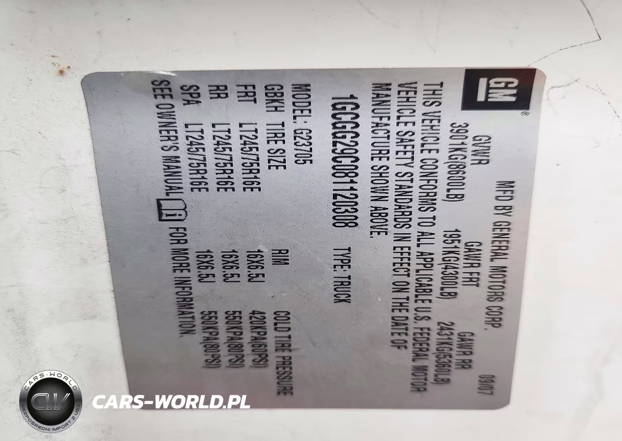 2008 Chevrolet Express 2500 Cargo Delivery Van VIN:1GCGG29C081120308 - 13