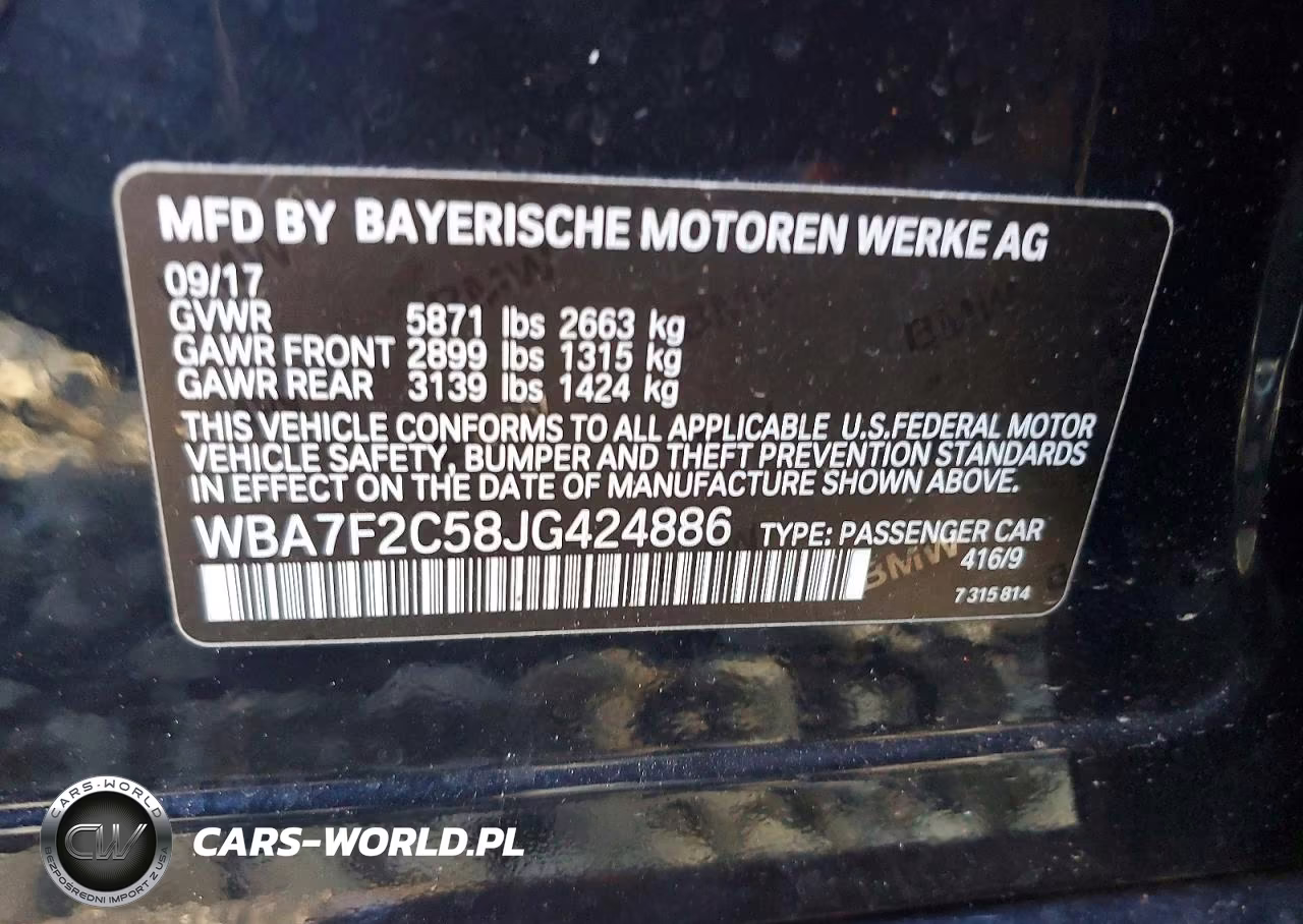 2018 BMW 750 Xi VIN:WBA7F2C58JG424886 - 12