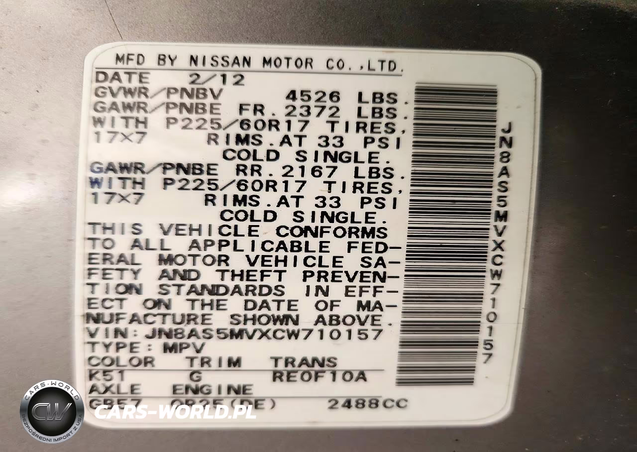 2012 Nissan Rogue S VIN:JN8AS5MVXCW710157 - 13