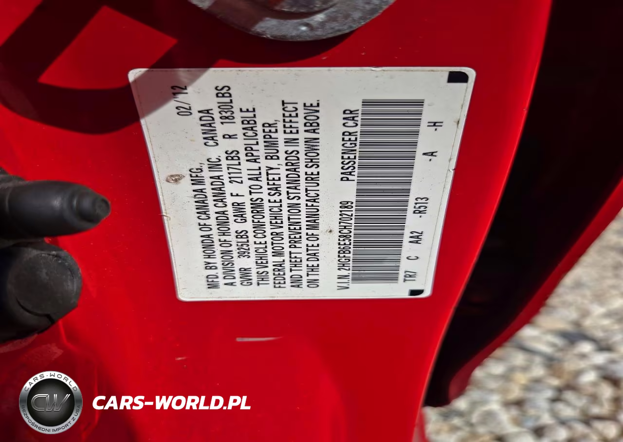 2012 Honda Civic Si VIN:2HGFB6E58CH702189 - 12