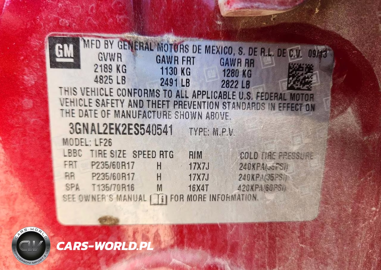 2014 Chevrolet Captiva Ls VIN:3GNAL2EK2ES540541 - 13