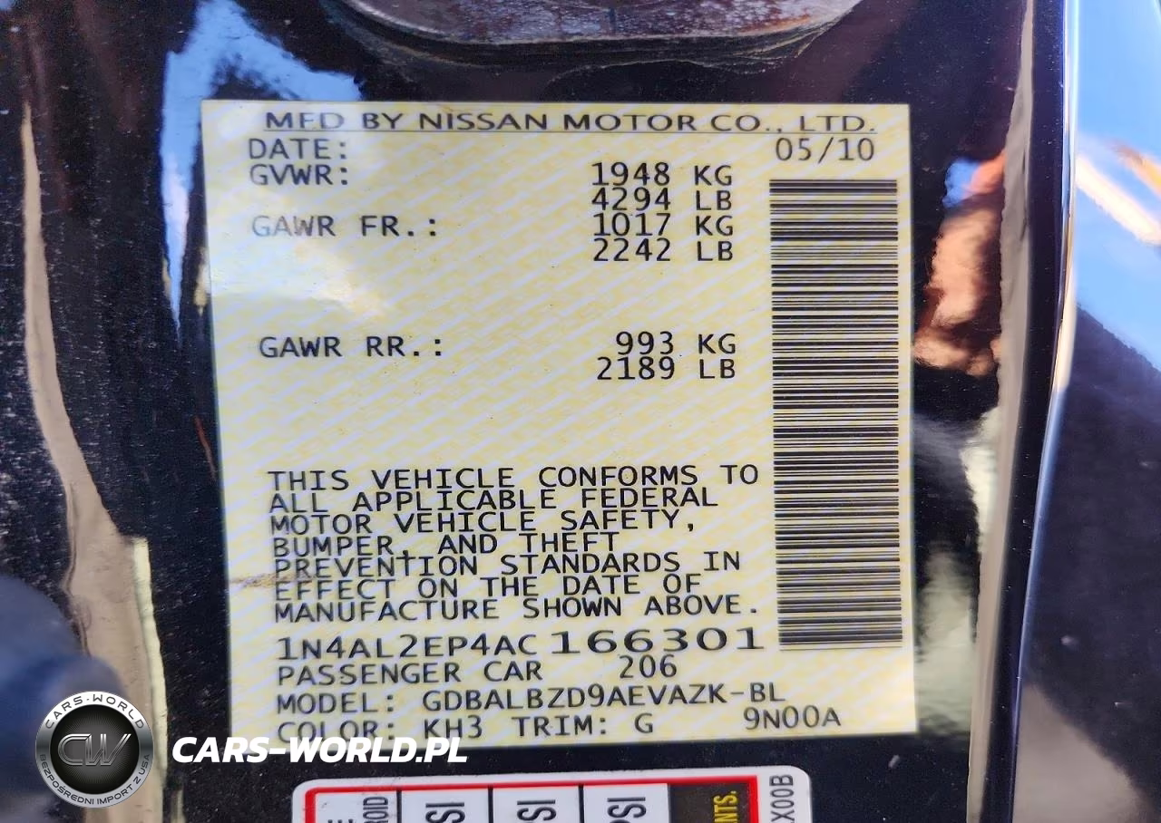 2010 Nissan Altima 2.5 S VIN:1N4AL2EP4AC166301 - 13