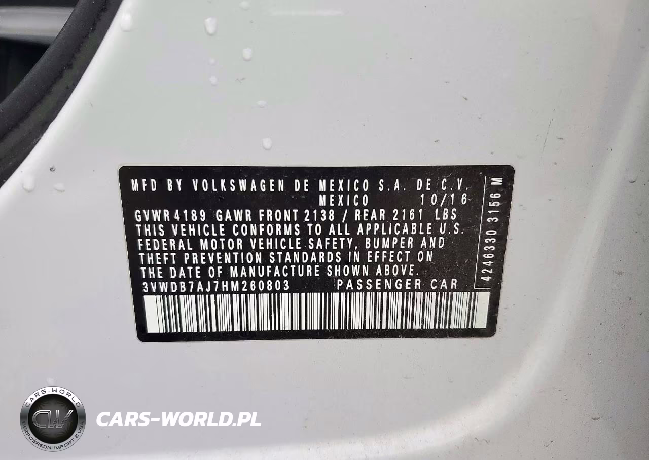 2017 Volkswagen Jetta Se VIN:3VWDB7AJ7HM260803 - 13