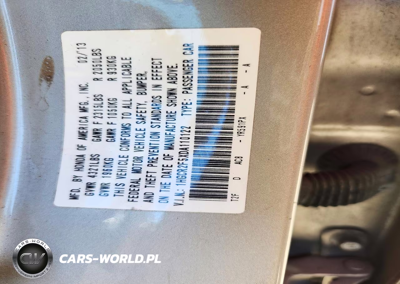 2013 Honda Accord Sport VIN:1HGCR2F5XDA110122 - 13