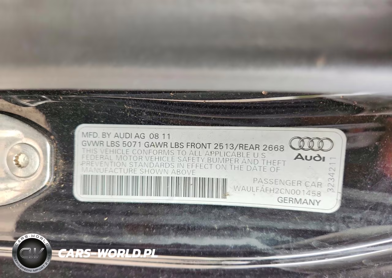 2012 Audi A5 Premium Plus VIN:WAULFAFH2CN001458 - 12