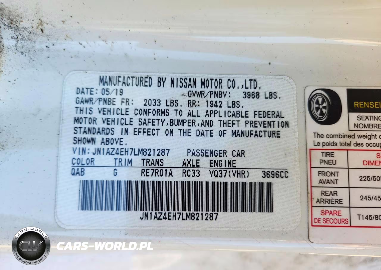 2020 Nissan 370Z Base VIN:JN1AZ4EH7LM821287 - 12