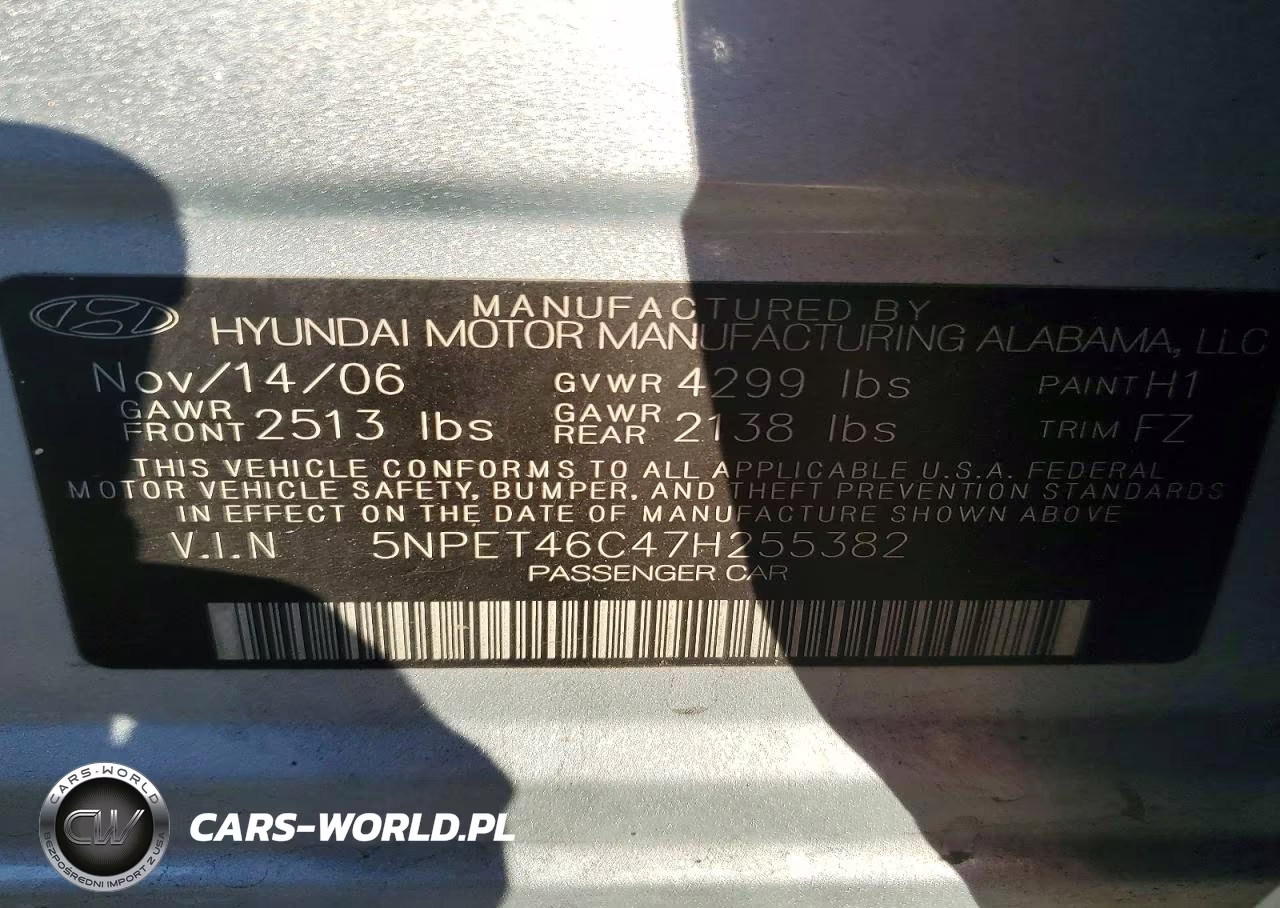 2007 Hyundai Sonata Gls VIN:5NPET46C47H255382 - 12