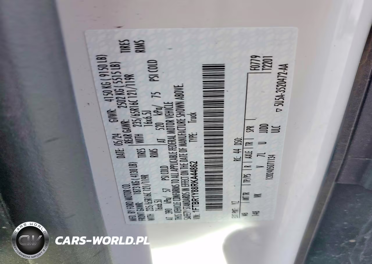 2024 Ford Transit T-250 Delivery Van VIN:1FTBR1Y88RKA44862 - 13