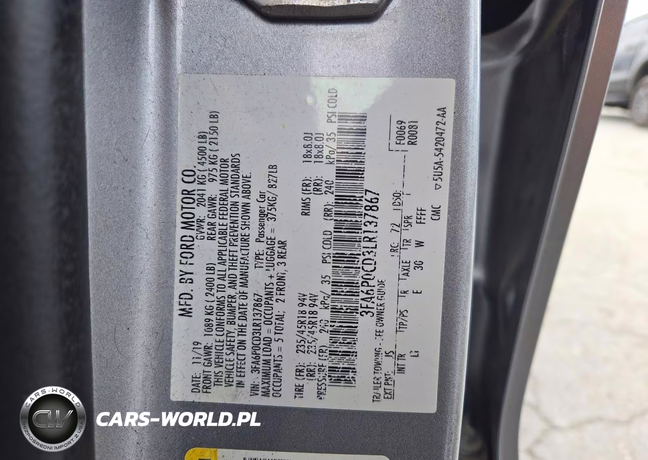 2020 Ford Fusion Sel VIN:3FA6P0CD3LR137867 - 12