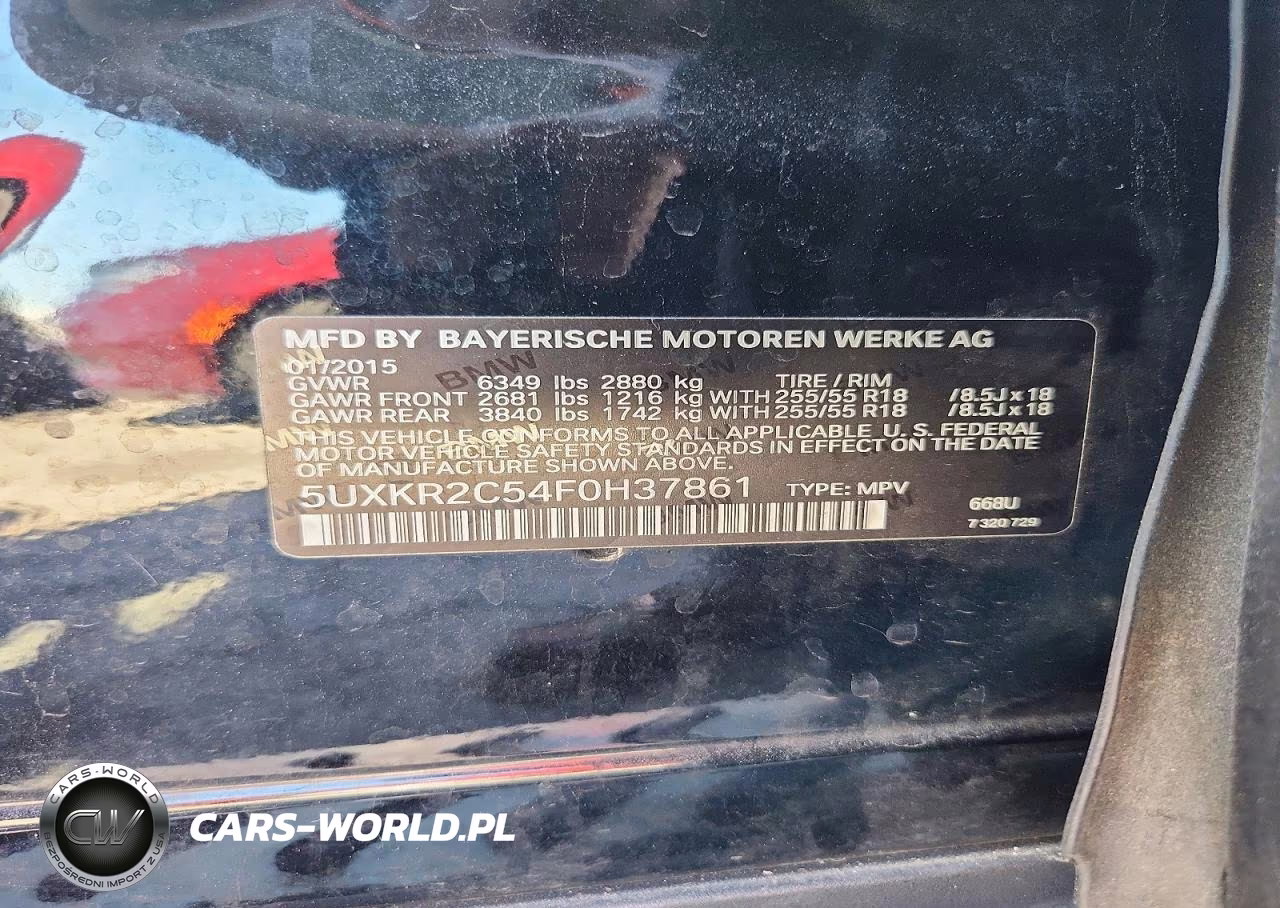 2015 BMW X5 Sdrive35I VIN:5UXKR2C54F0H37861 - 12