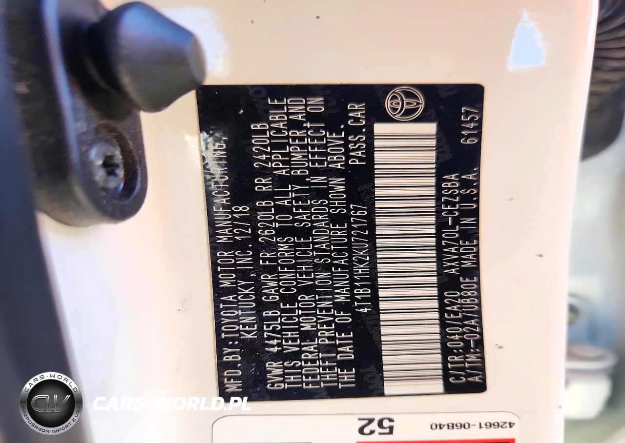 2019 Toyota Camry Se VIN:4T1B11HK2KU721767 - 12