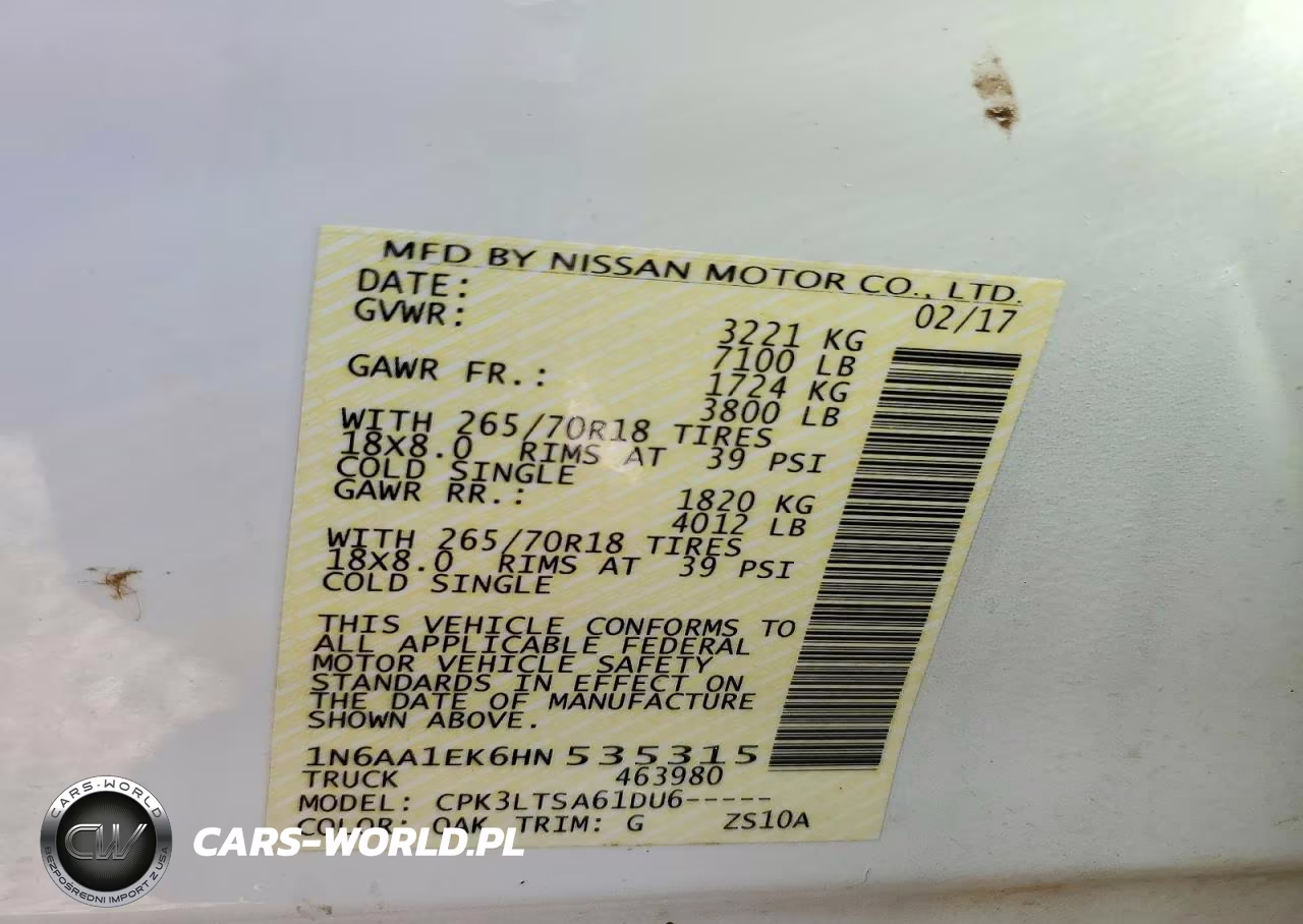 2017 Nissan Titan S VIN:1N6AA1EK6HN535315 - 12