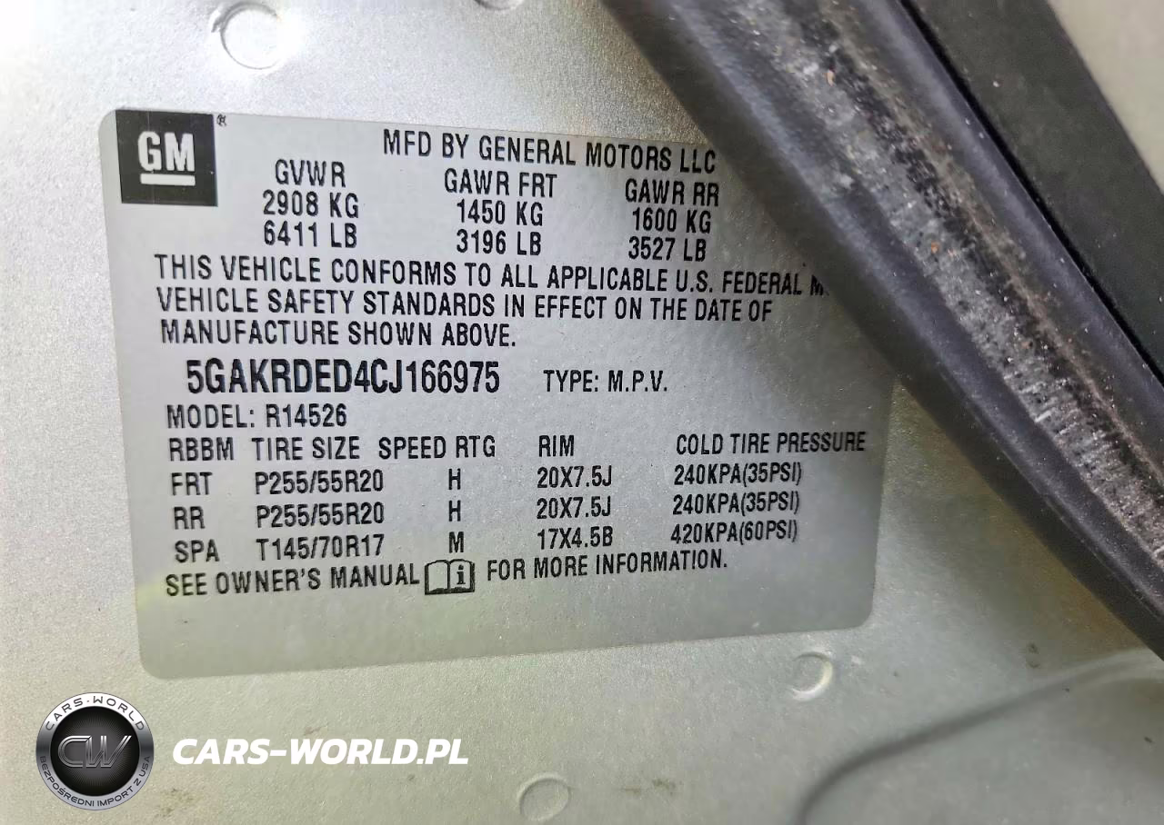 2012 Buick Enclave VIN:5GAKRDED4CJ166975 - 13