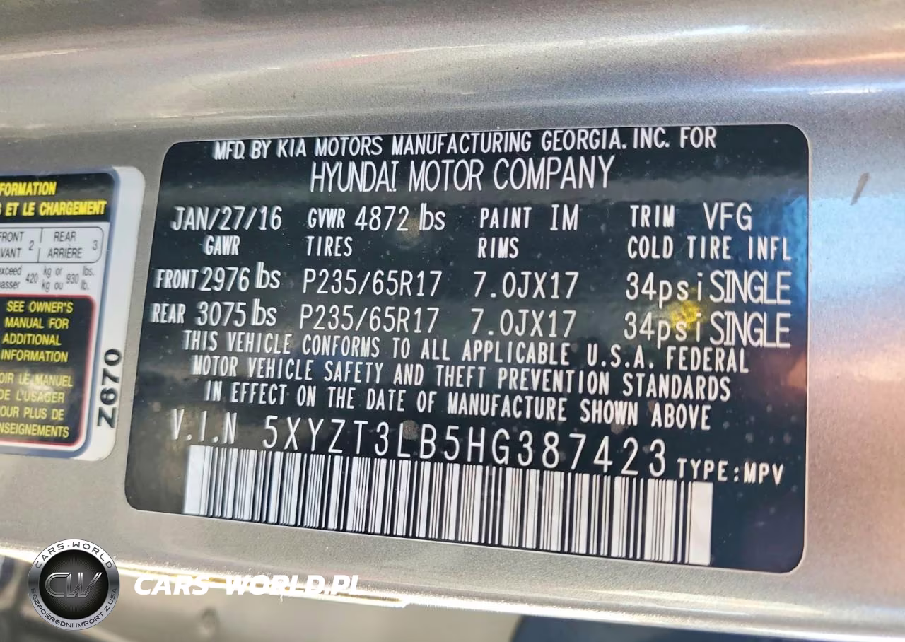 2017 Hyundai Santa Fe Sport VIN:5XYZT3LB5HG387423 - 12