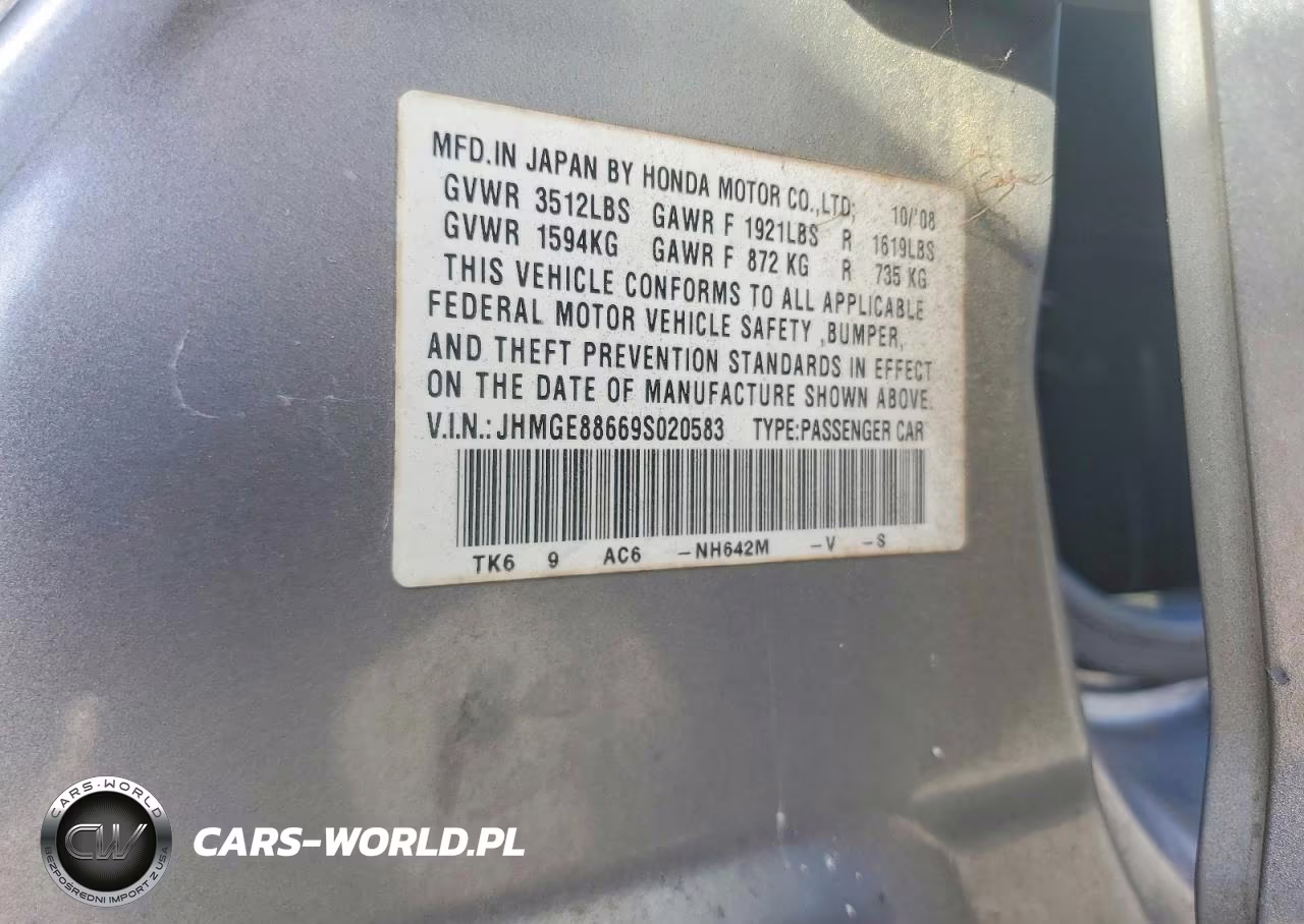 2009 Honda Fit Sport VIN:JHMGE88669S020583 - 12
