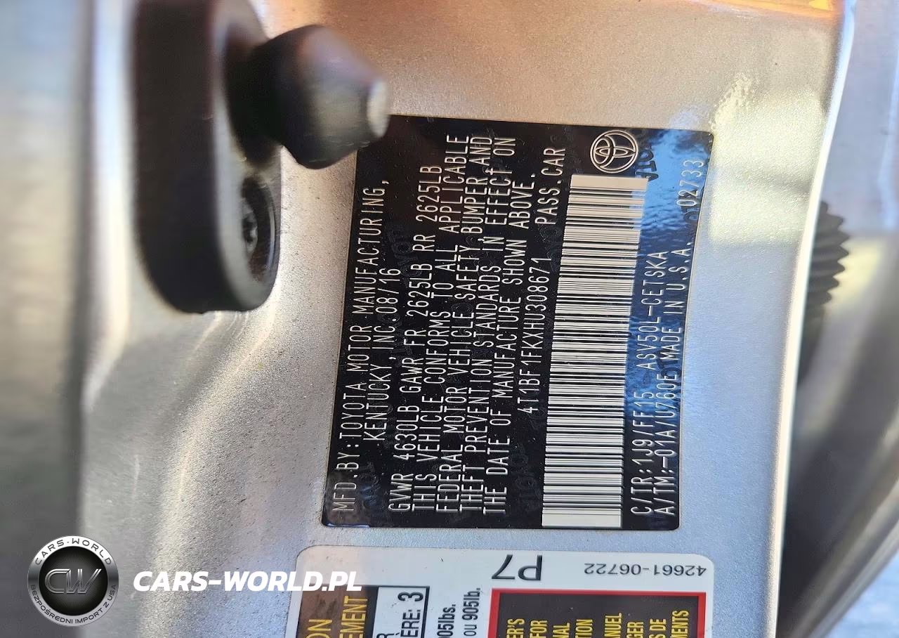 2017 Toyota Camry Se VIN:4T1BF1FKXHU308671 - 12