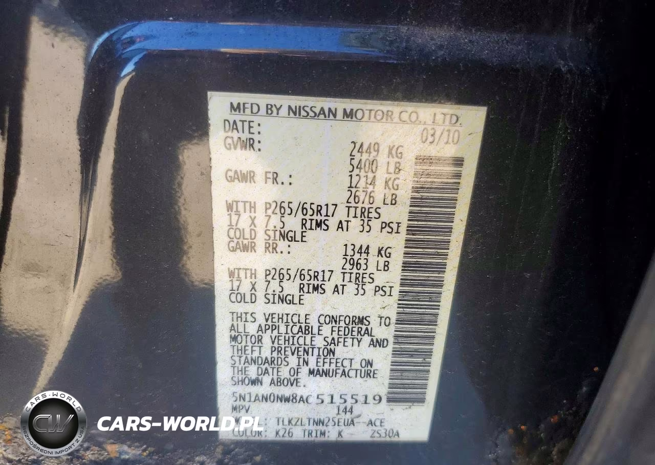 2010 Nissan Xterra X VIN:5N1AN0NW8AC515519 - 13
