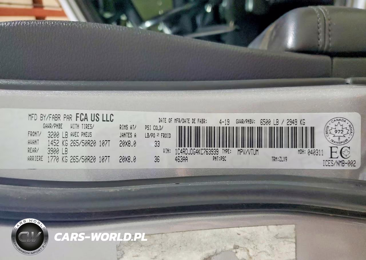 2019 Dodge Durango Gt VIN:1C4RDJDG4KC763939 - 13