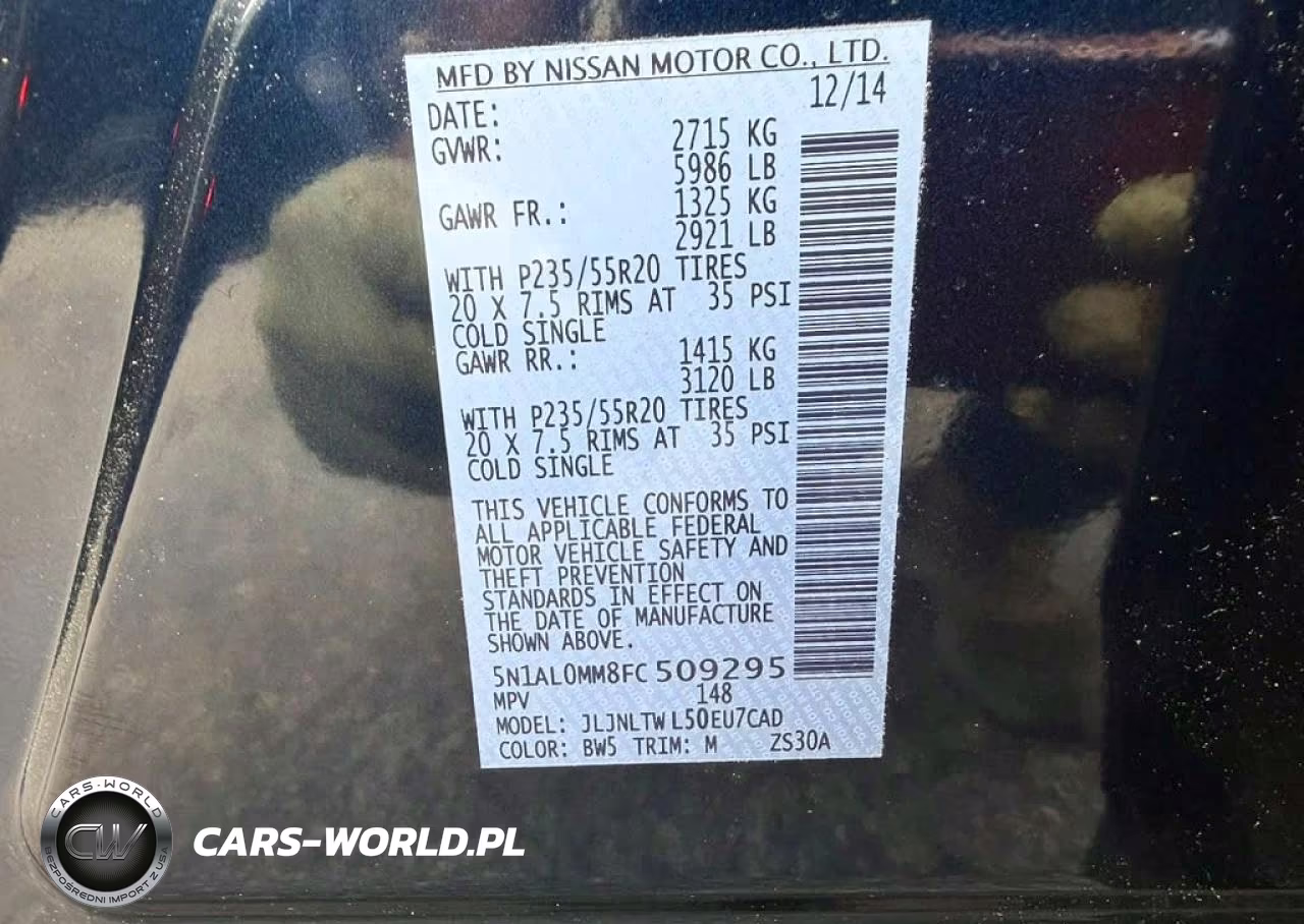 2015 Infiniti Qx60 Base VIN:5N1AL0MM8FC509295 - 10
