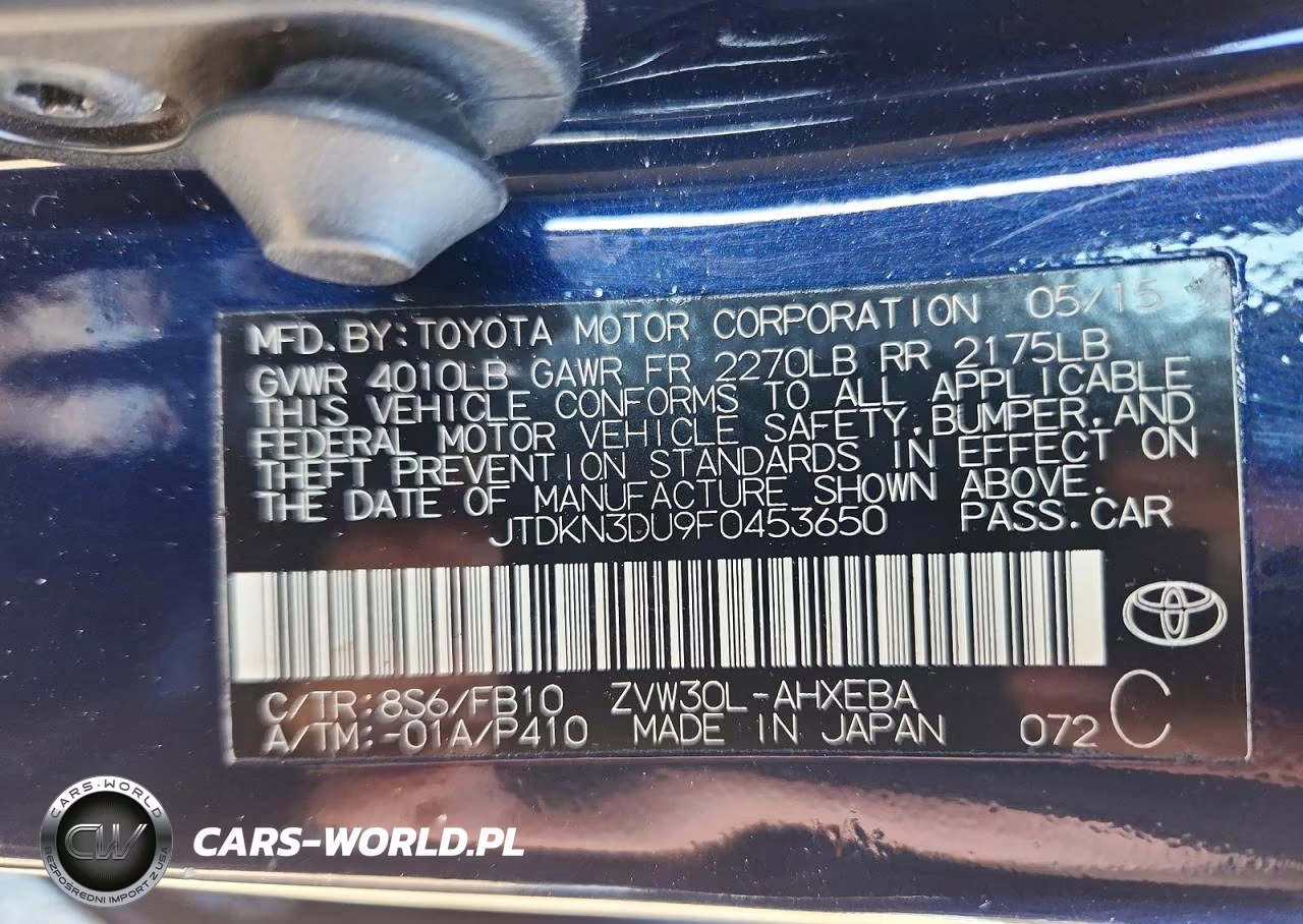 2015 Toyota Prius Two VIN:JTDKN3DU9F0453650 - 12