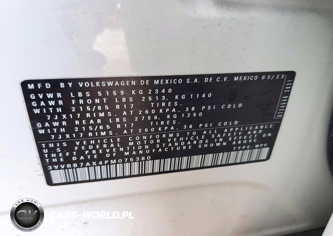 2023 Volkswagen Tiguan S VIN:3VVRB7AX4PM075380 - 12